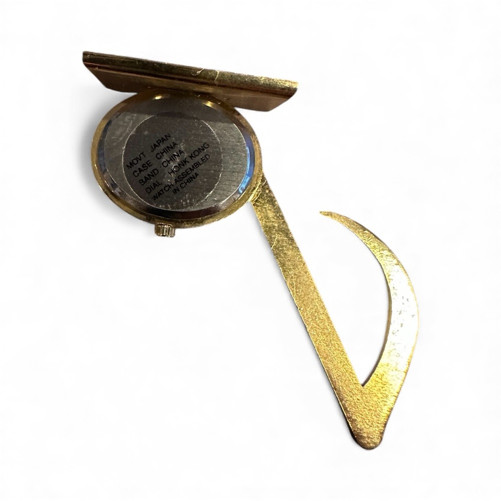Vintage Set Of Three Vintage Elegant Gold Miniature Desk Clocks Music Note - Picture 8 of 9